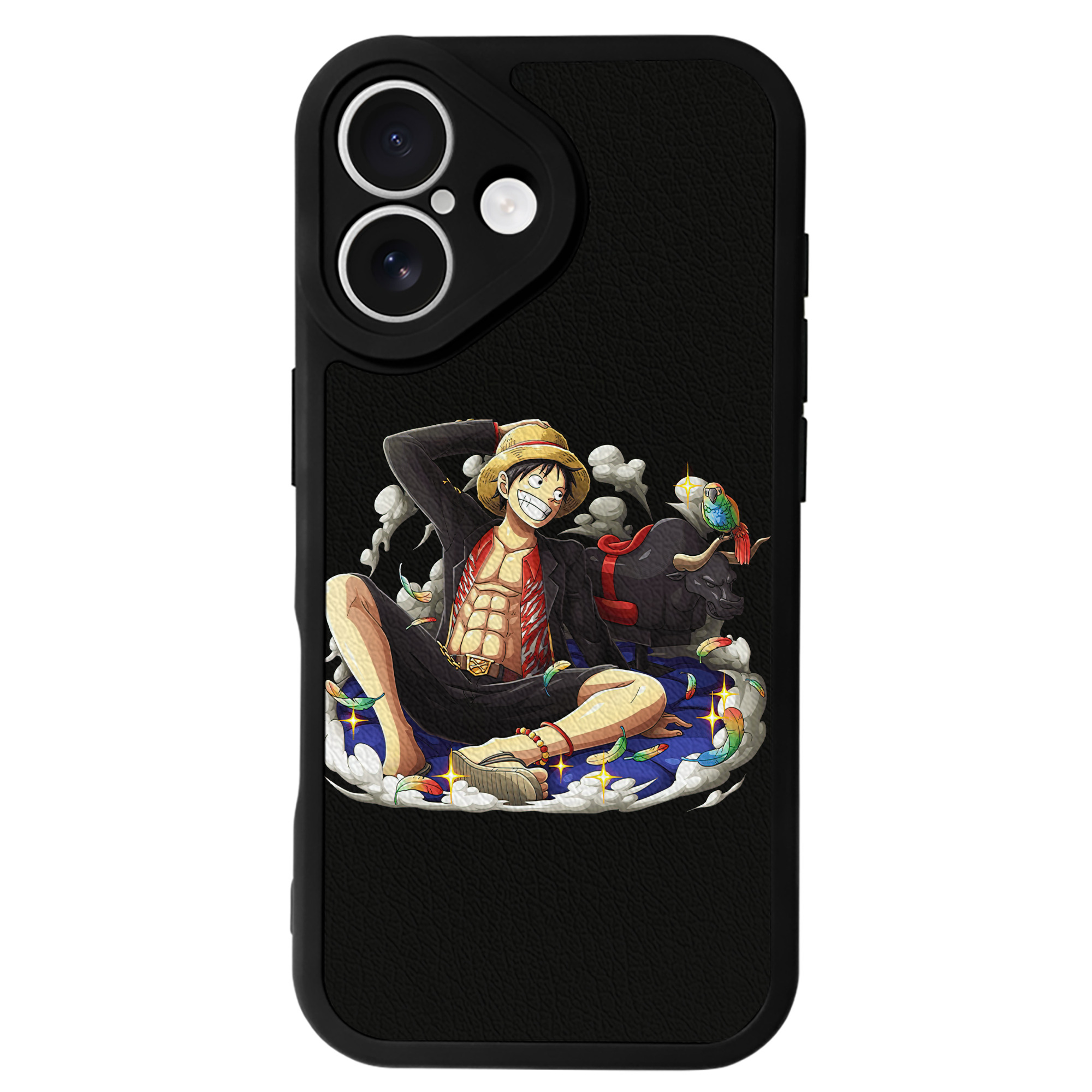 （画像用） ワンピース モンキー・D・ルフィ ONE PIECE Monkey D. Luffy 【iPhone 16シリーズ対応】シリコンスマホケース（レザー調） 材質：シリコン